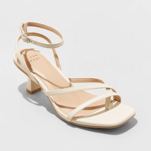 Women's Gisele Strappy Heels - A New Day Cream 6.5